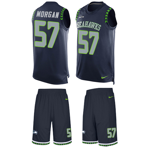 Men's Limited Mike Morgan Nike Jersey Navy Blue - #57 Tank Top Suit NFL Seattle Seahawks